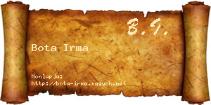 Bota Irma névjegykártya