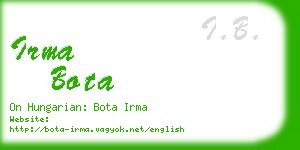 irma bota business card